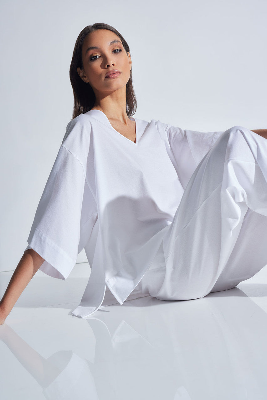 Buy Bliss Essentials V-Neck Top in White Online White Natori