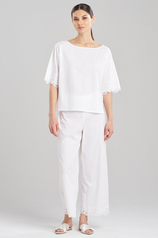 Buy Bliss Harmony Lace Applique T-Shirt in White Online White Natori