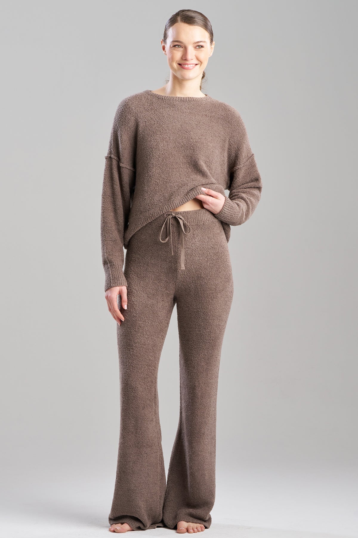 Luna Mellow Flare Pants Dark Taupe Natori