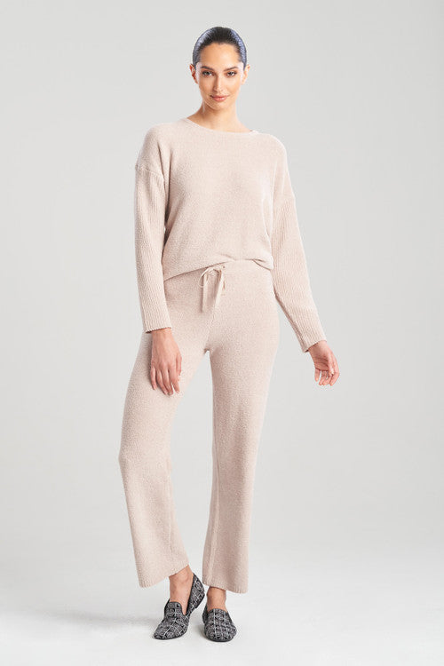 Buy Aura Solid Chenille Straight Leg Pants in Mink Online Mink Natori