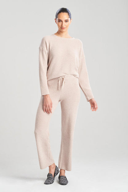 Buy Aura Solid Chenille Straight Leg Pants in Mink Online Mink Natori