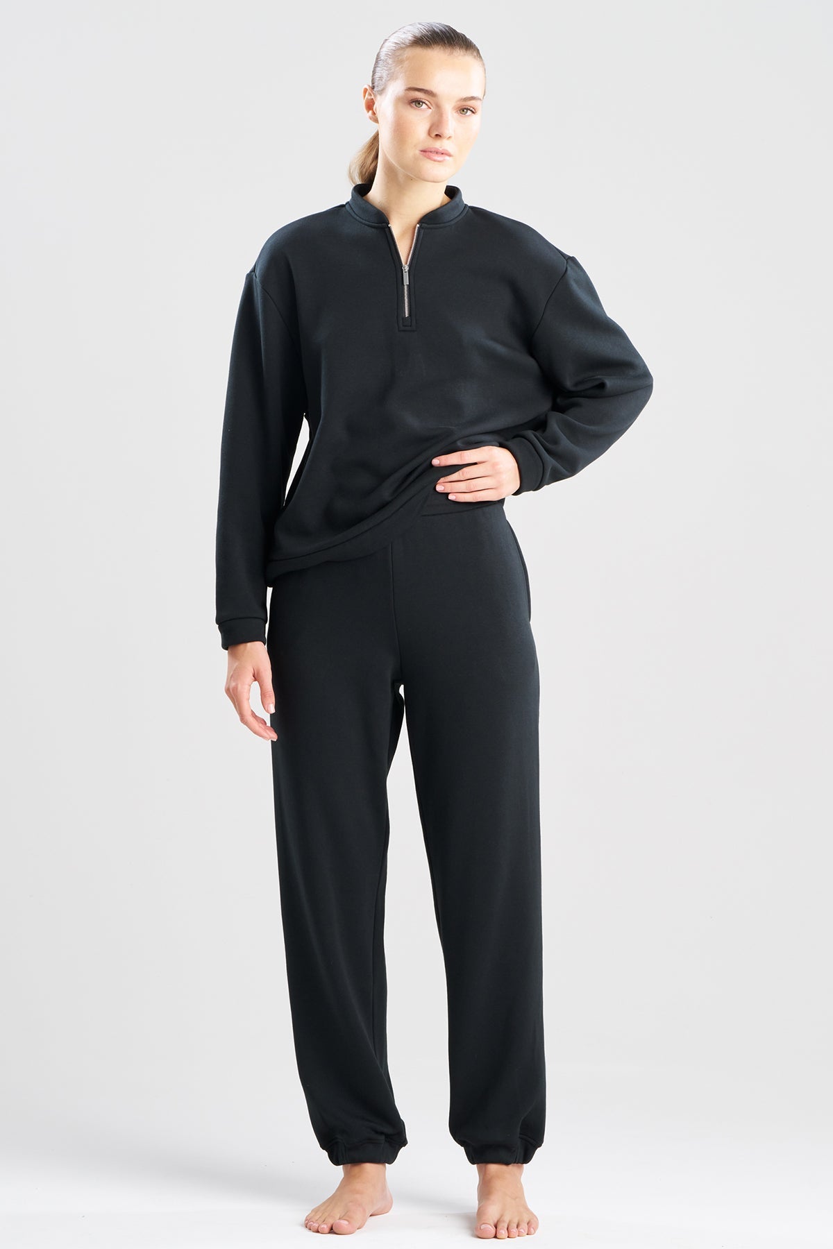 Nova Cozy Brushed Knit Everywhere Joggers Black Natori