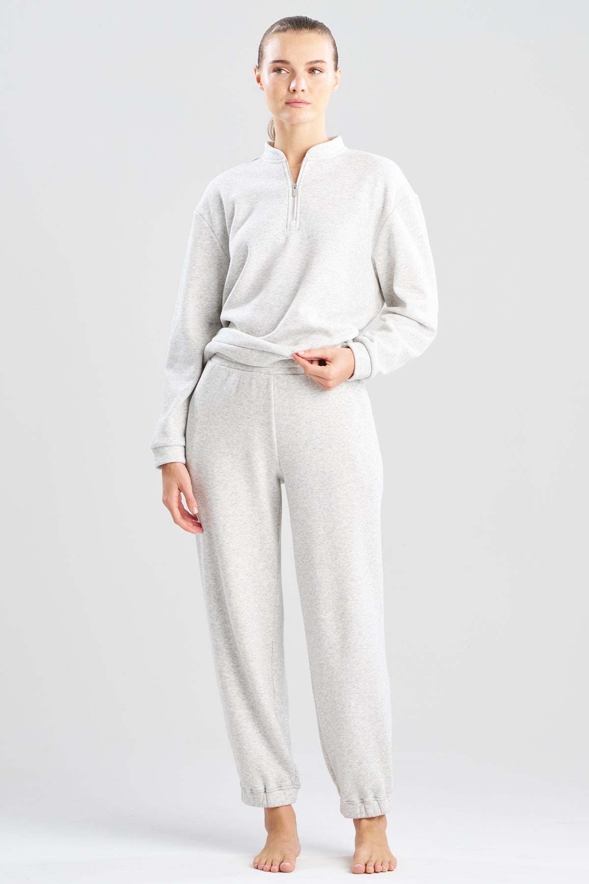 Nova Cozy Brushed Knit Everywhere Joggers Light Heather Grey Natori