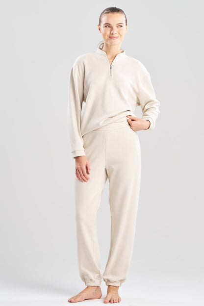 Nova Cozy Brushed Knit Everywhere Joggers Ecru Natori