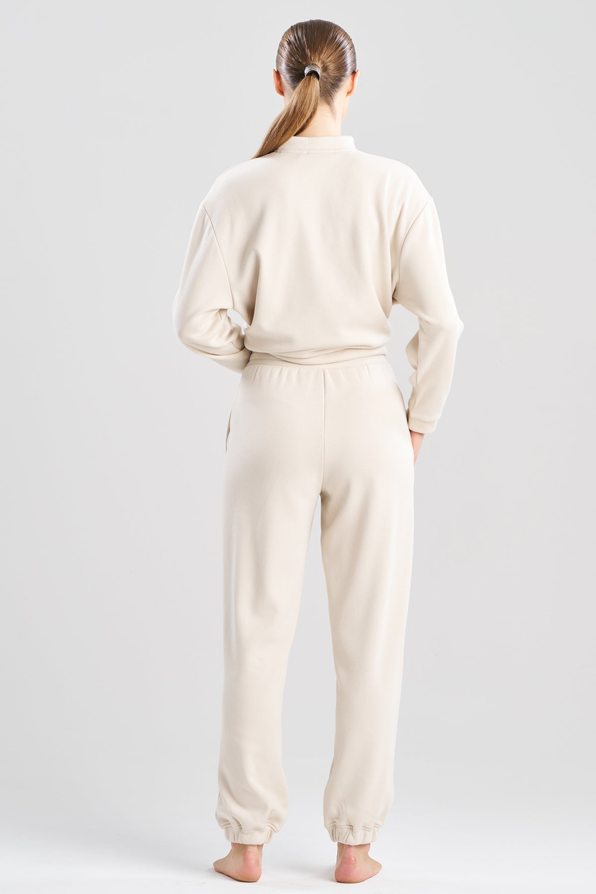 Nova Cozy Brushed Knit Everywhere Joggers Ecru Natori
