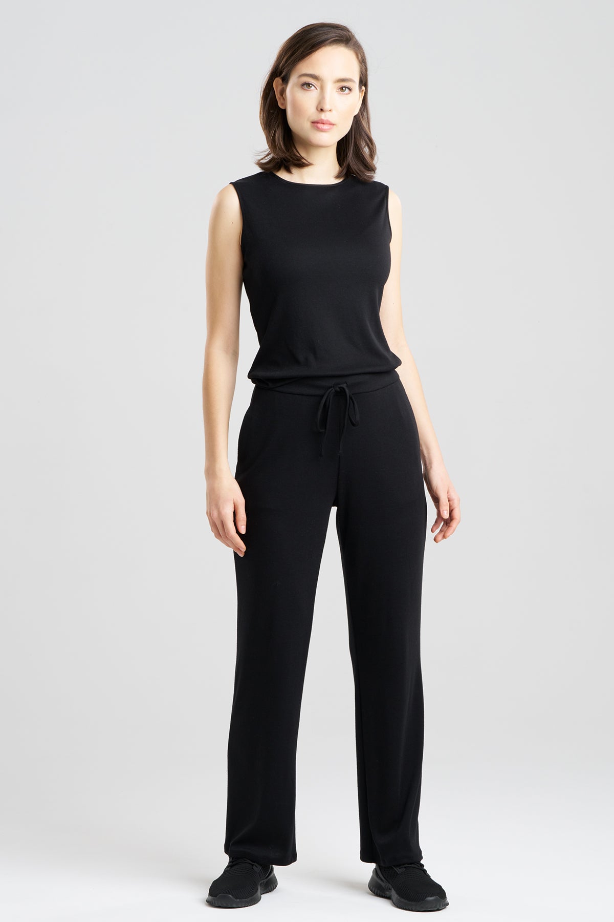 Jersey Essentials Straight Leg Pants Black Natori