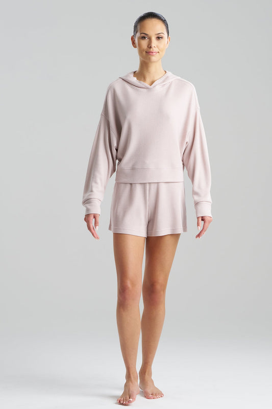 Mila Waffle Everywhere Hoodie Shell Pink Natori
