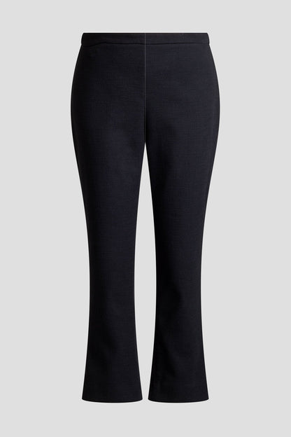 Stretch Basketweave Cotton Capri Pants Black Natori