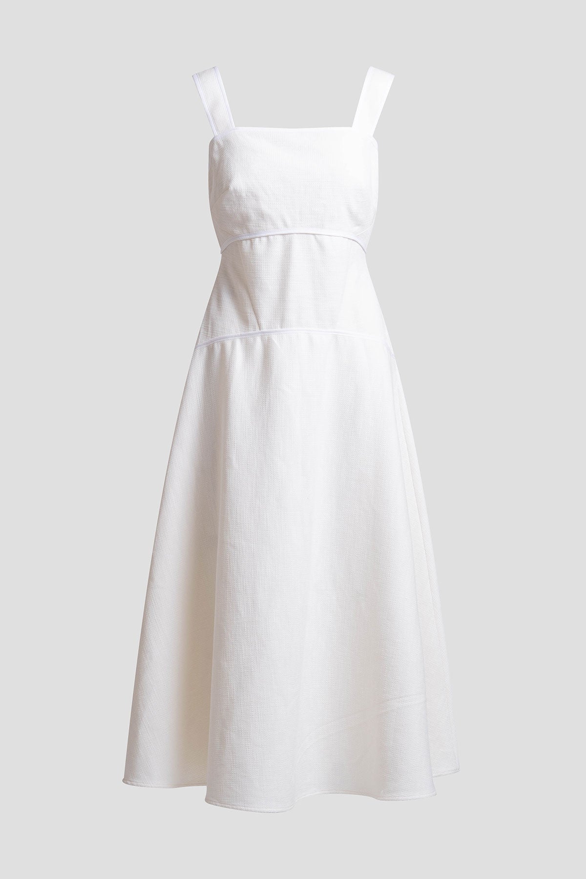 Stretch Basketweave Cotton Sundress Warm White Natori