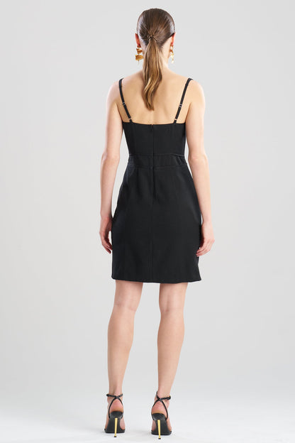 Stretch Basketweave Cotton Mini Dress Black Natori