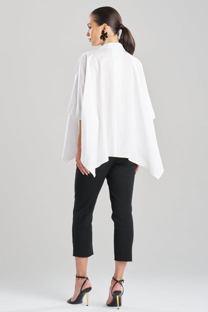 Cotton Poplin Oversized Caftan Shirt White Natori
