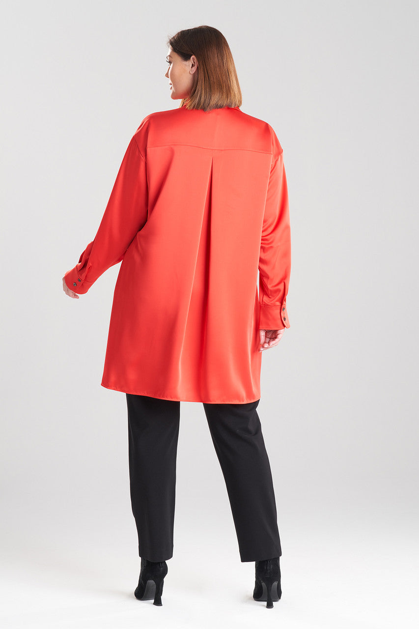 Buy Luxe Charmeuse Shirt in Red Online Red Natori