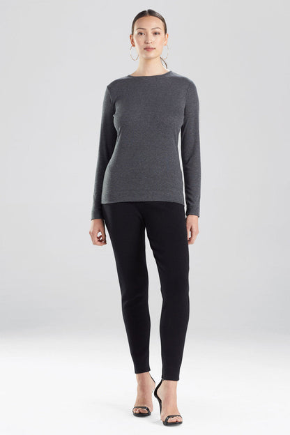 Buy Layering Jersey Long Sleeve Top in Grey Online Grey Natori