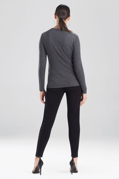 Buy Layering Jersey Long Sleeve Top in Grey Online Grey Natori