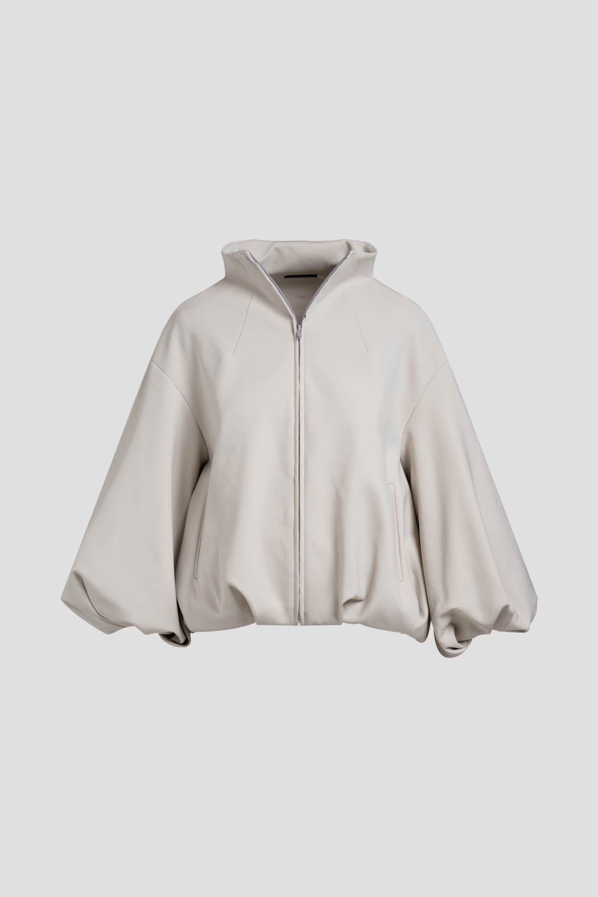 Techno Crepe Bomber Jacket Pearl Natori