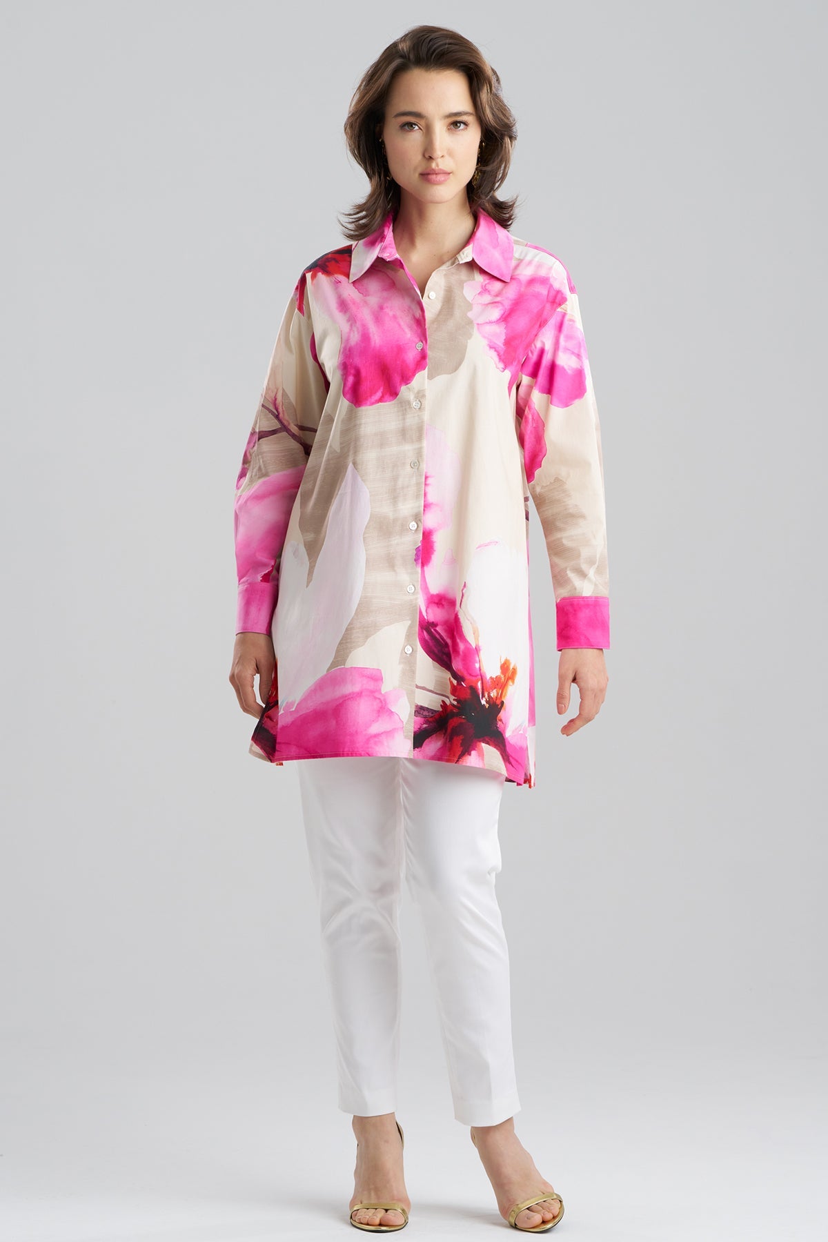 Orchid Cotton Poplin Oversized Button Down Shirt Fresh Pink Natori