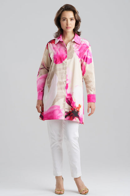 Orchid Cotton Poplin Oversized Button Down Shirt Fresh Pink Natori