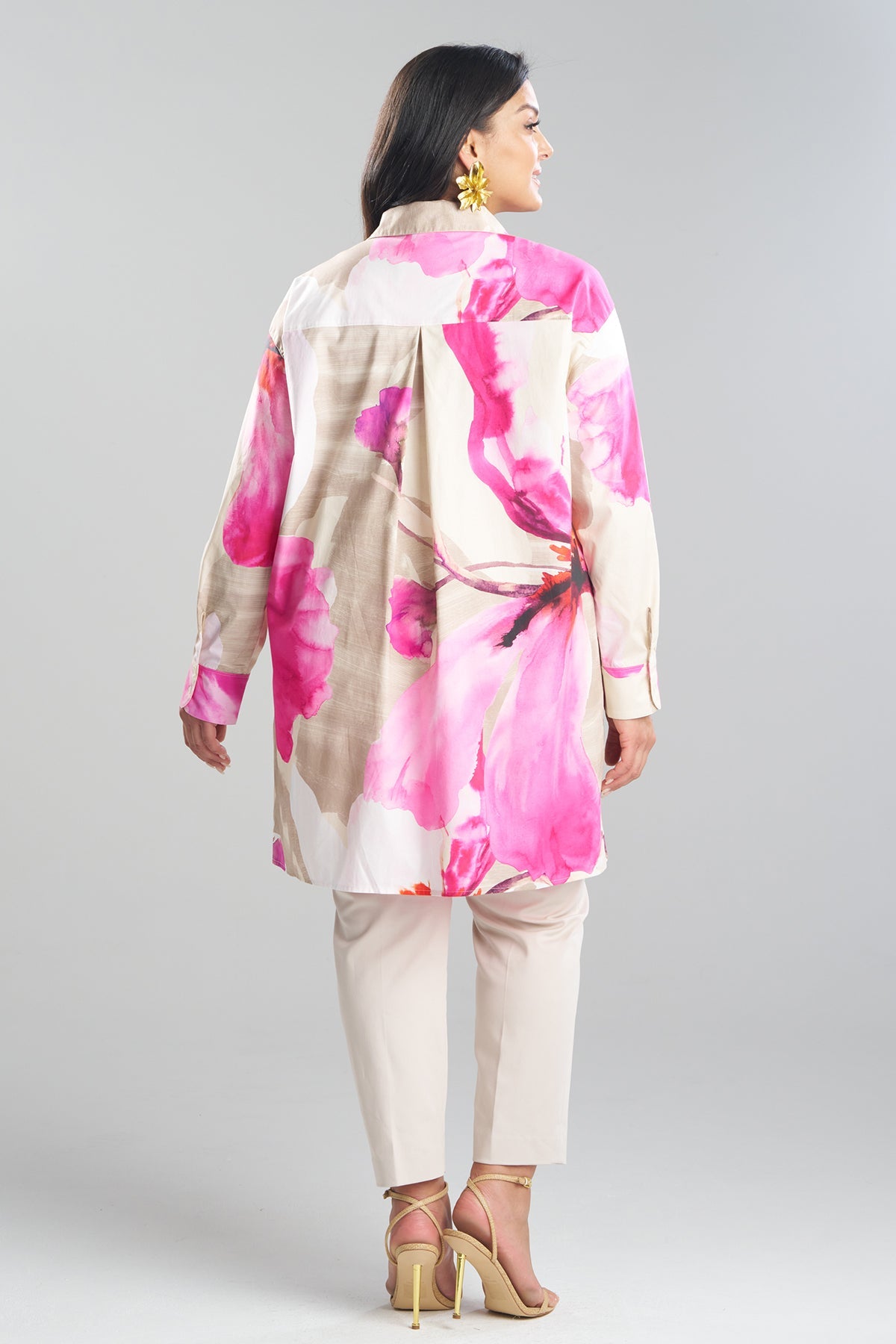 Orchid Cotton Poplin Oversized Button Down Shirt Fresh Pink Natori