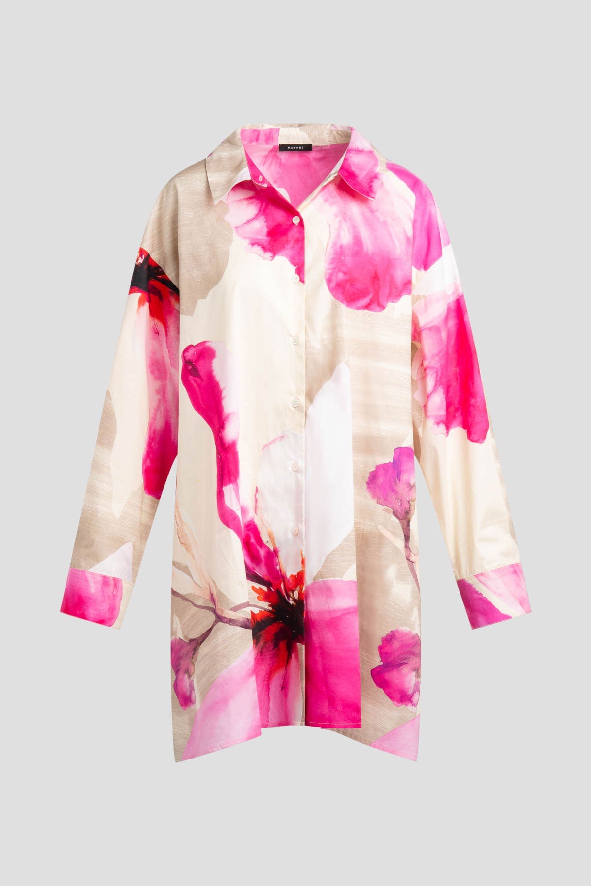 Orchid Cotton Poplin Oversized Button Down Shirt Fresh Pink Natori