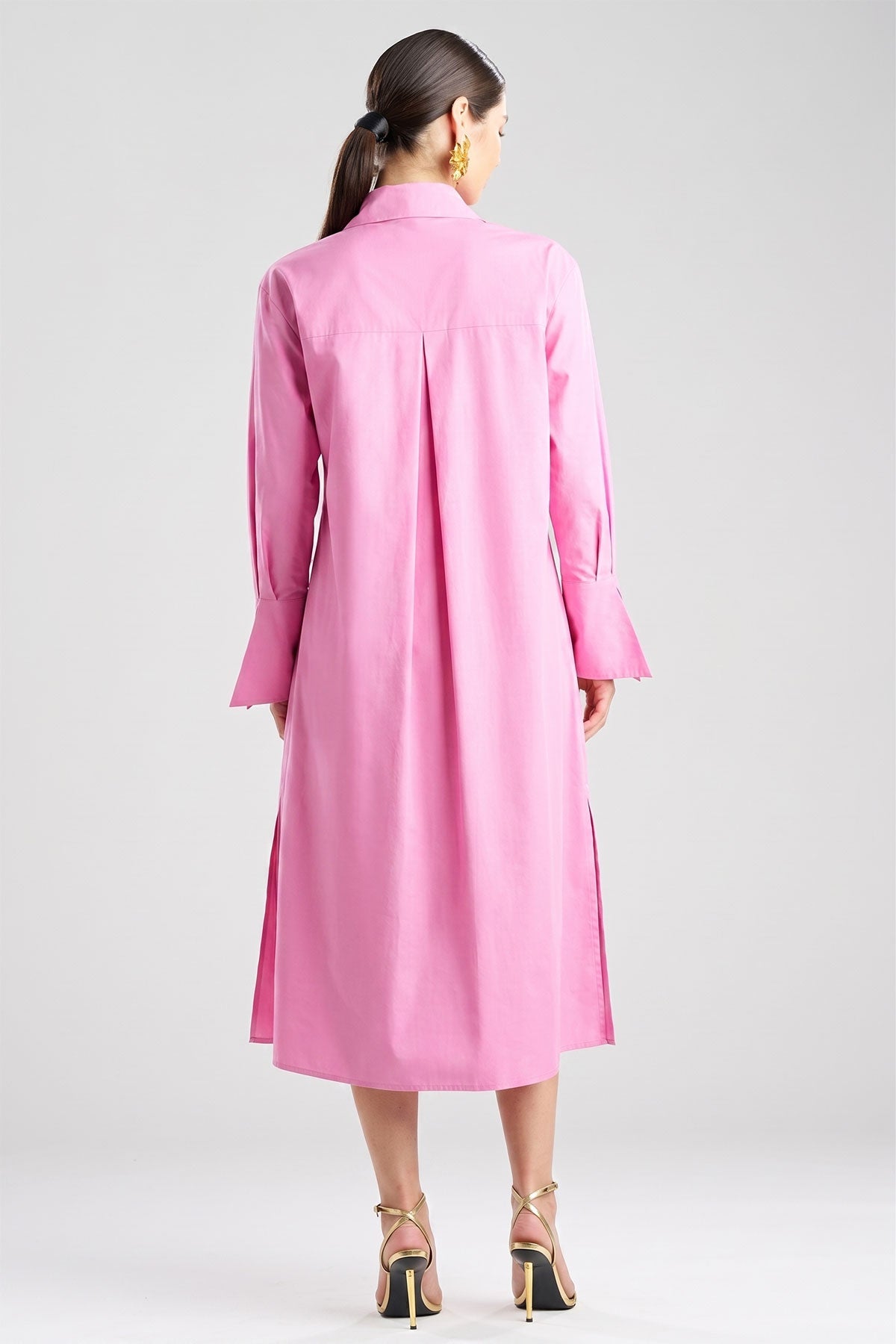 Tech Cotton Taffeta Tunnel Belted Trapeze Dress Fresh Pink Natori