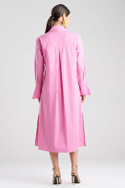 Tech Cotton Taffeta Tunnel Belted Trapeze Dress Fresh Pink Natori