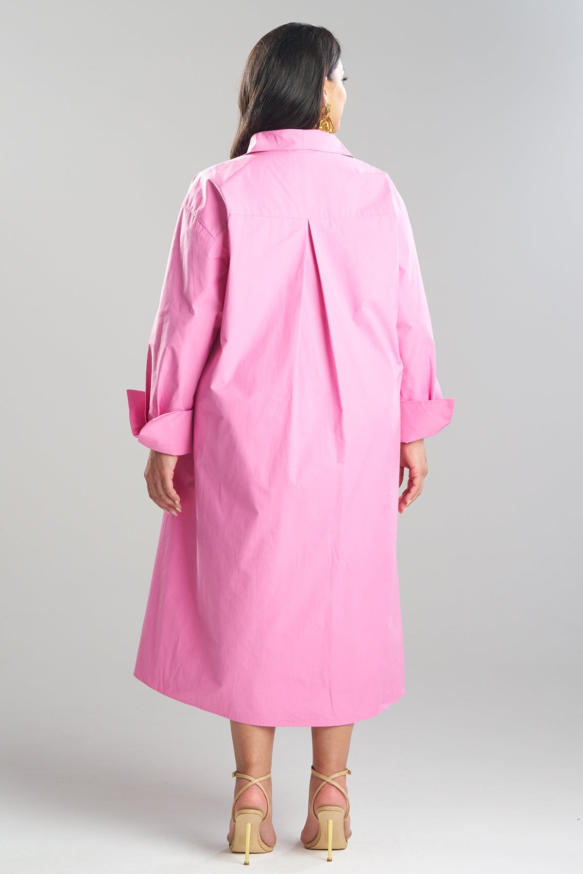 Tech Cotton Taffeta Tunnel Belted Trapeze Dress Fresh Pink Natori