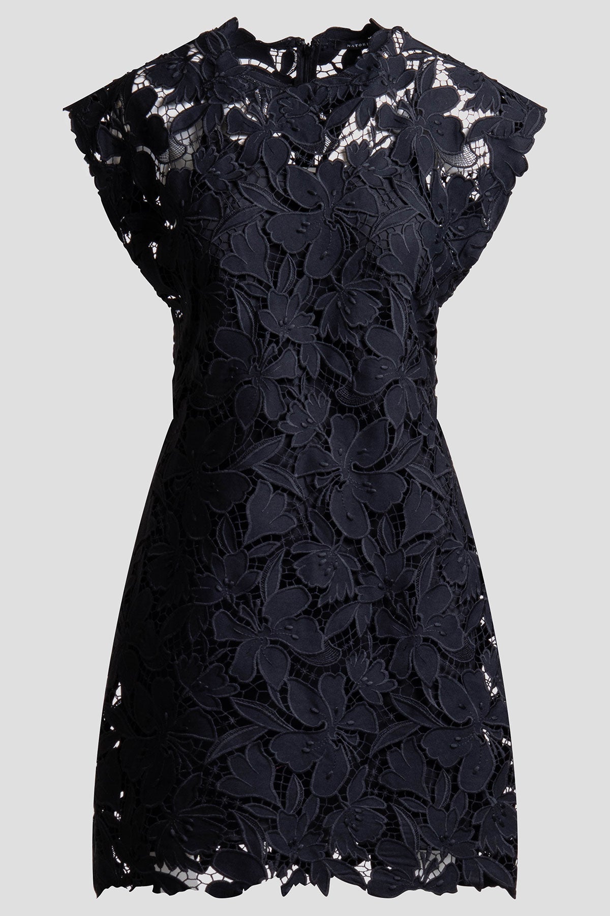 Peony Floral Lace Mini Dress Black Natori