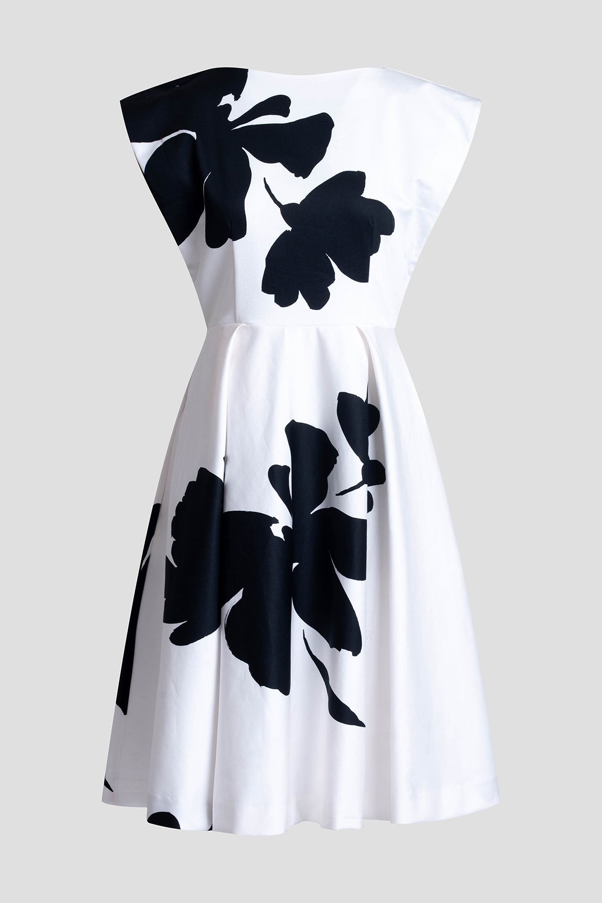Peony Cotton Chino Fit & Flare Dress Warm White Natori