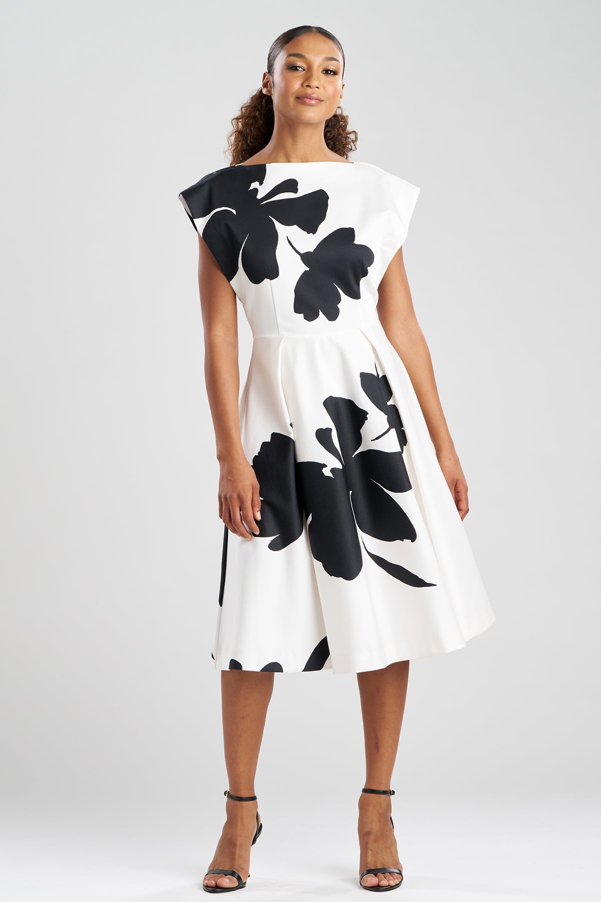 Peony Cotton Chino Fit & Flare Dress Warm White Natori