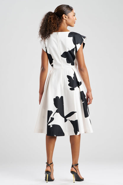 Peony Cotton Chino Fit & Flare Dress Warm White Natori