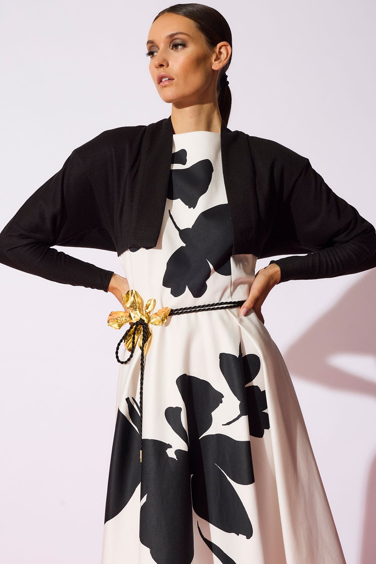 Peony Cotton Chino Fit & Flare Dress Warm White Natori