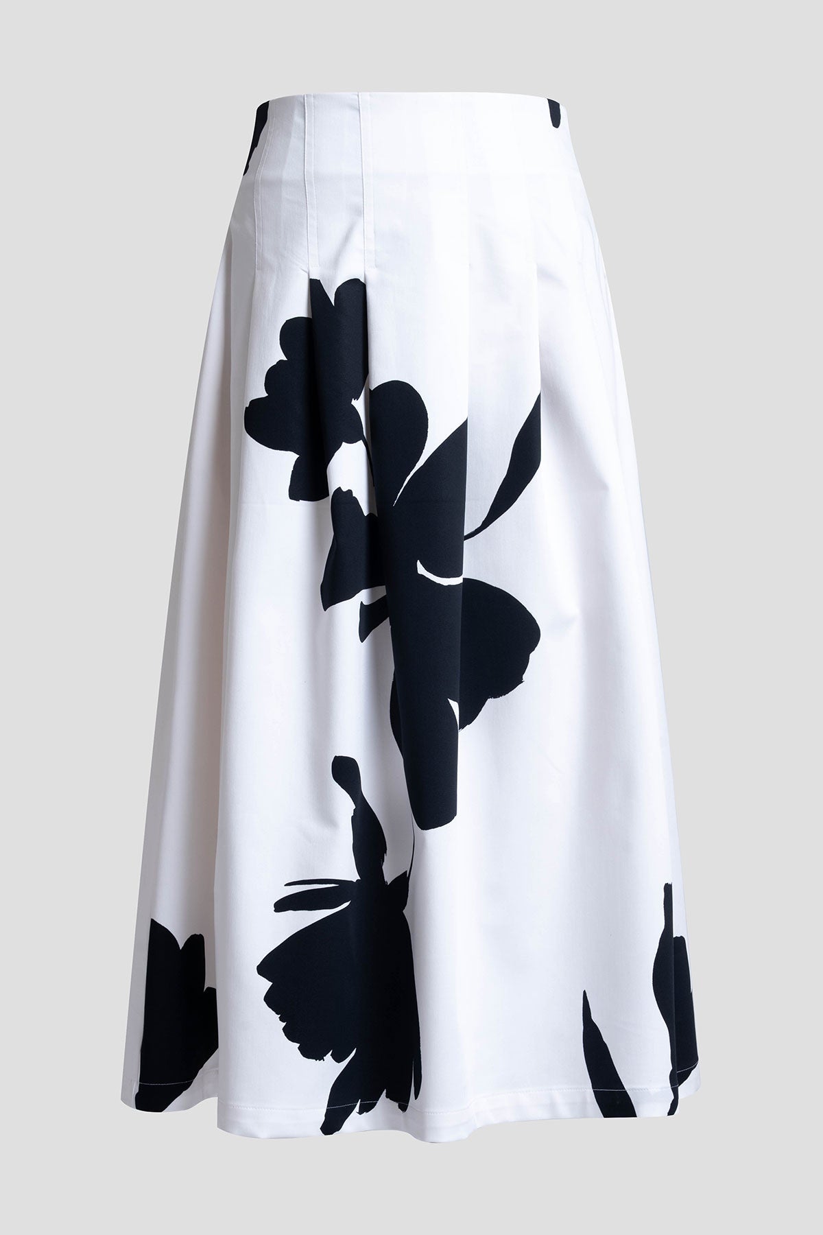 Peony Cotton Chino Pleated Skirt Warm White Natori