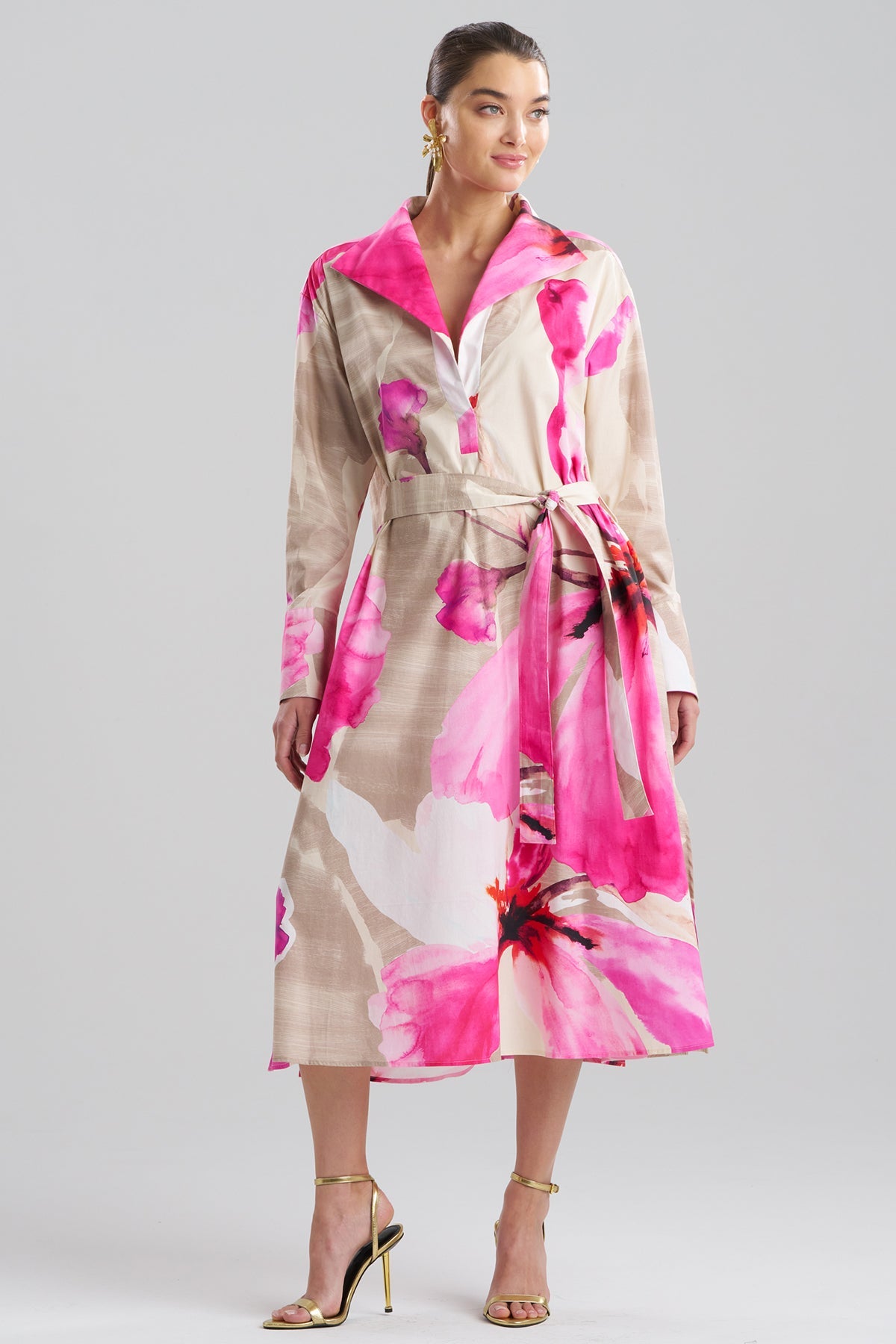 Orchid Cotton Poplin Oversized Pull Over Shirtdress Fresh Pink Natori
