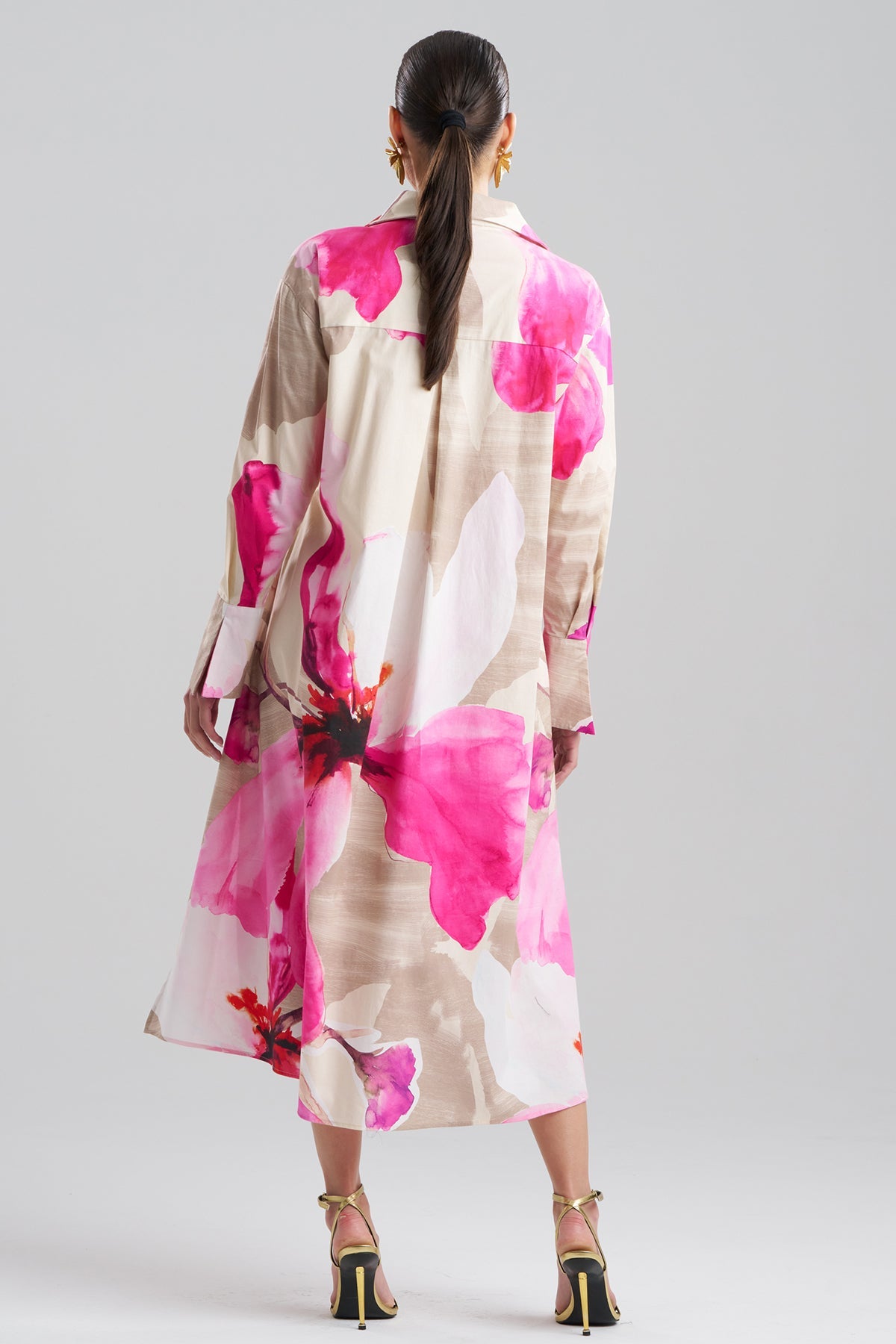 Orchid Cotton Poplin Oversized Pull Over Shirtdress Fresh Pink Natori