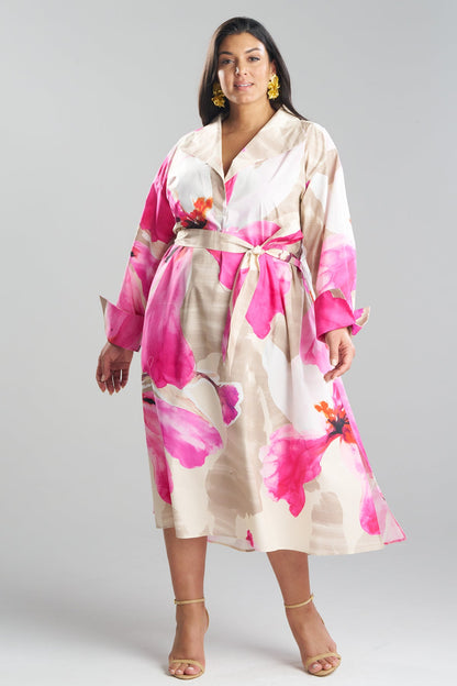 Orchid Cotton Poplin Oversized Pull Over Shirtdress Fresh Pink Natori