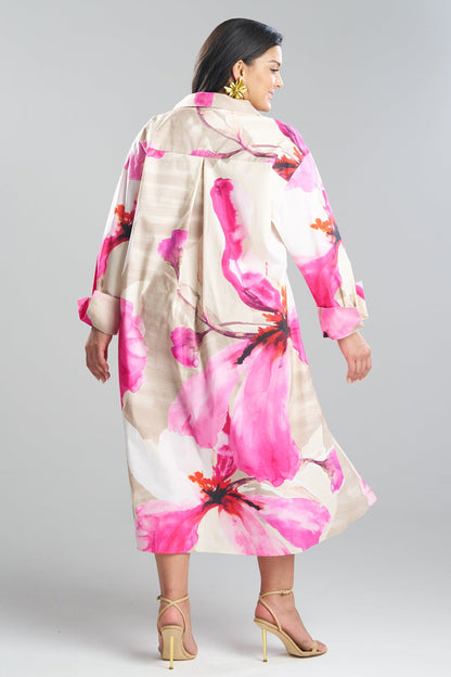 Orchid Cotton Poplin Oversized Pull Over Shirtdress Fresh Pink Natori
