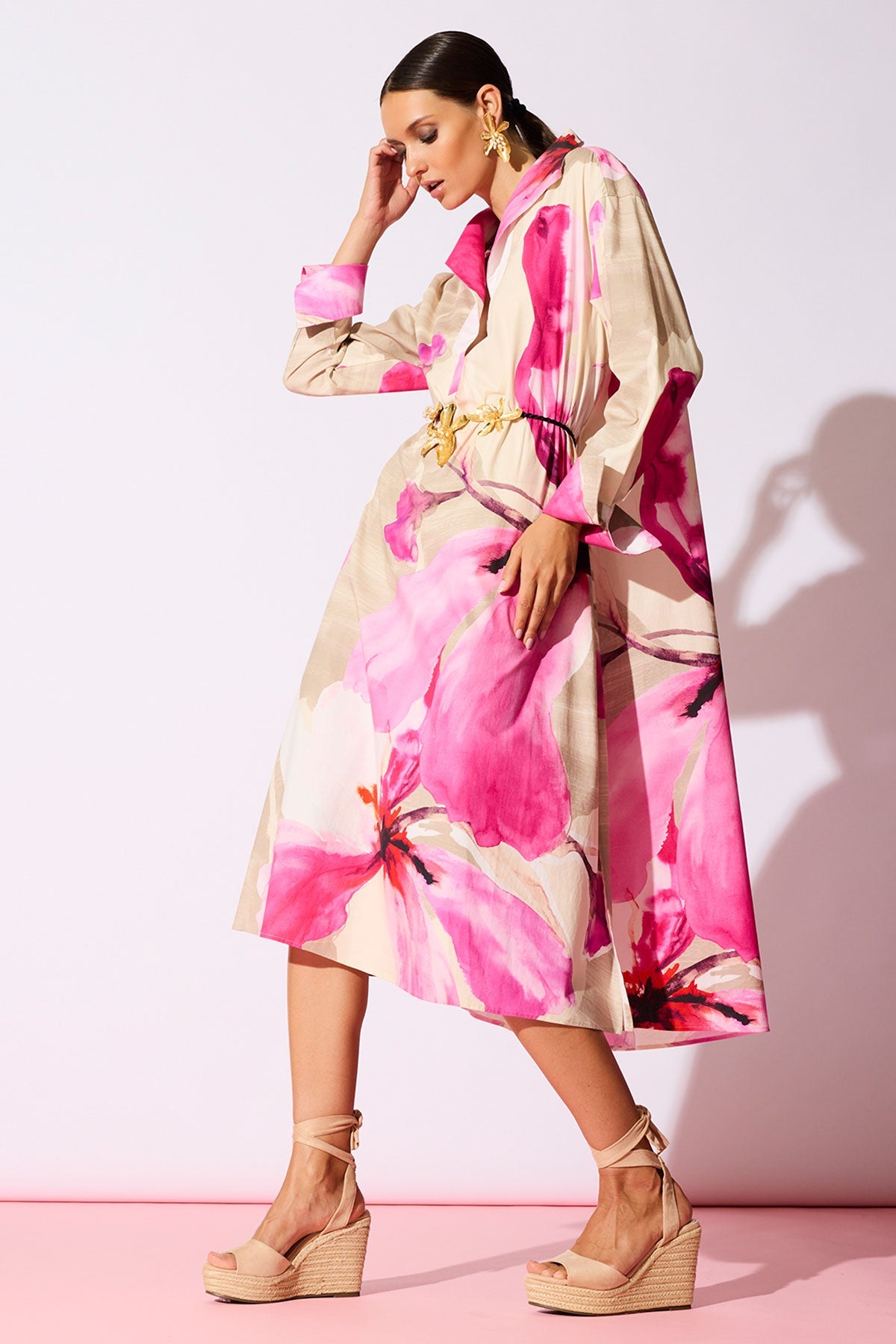 Orchid Cotton Poplin Oversized Pull Over Shirtdress Fresh Pink Natori