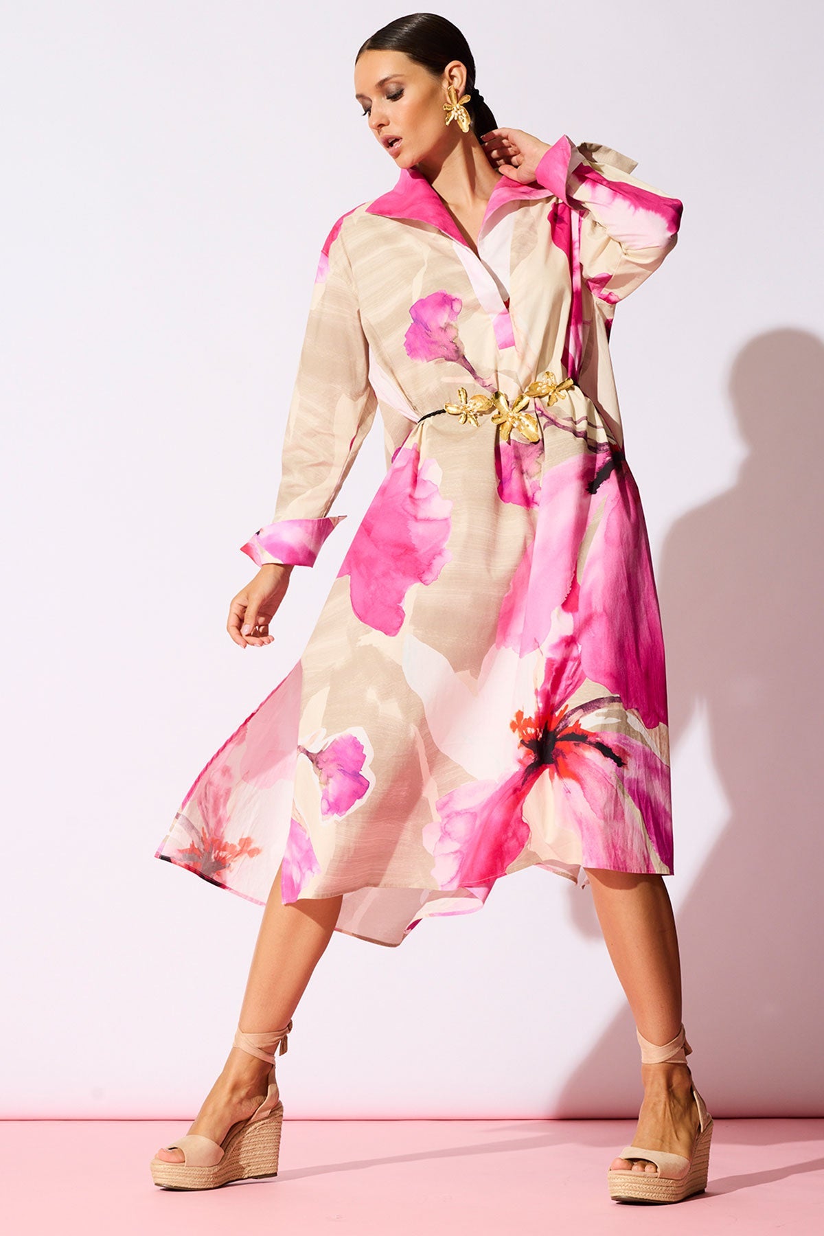 Orchid Cotton Poplin Oversized Pull Over Shirtdress Fresh Pink Natori