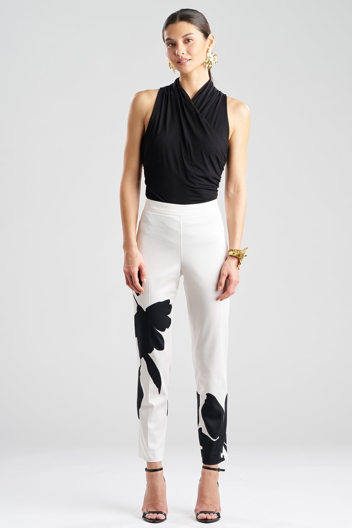 Peony Cotton Chino Side Zip Pants Warm White Natori