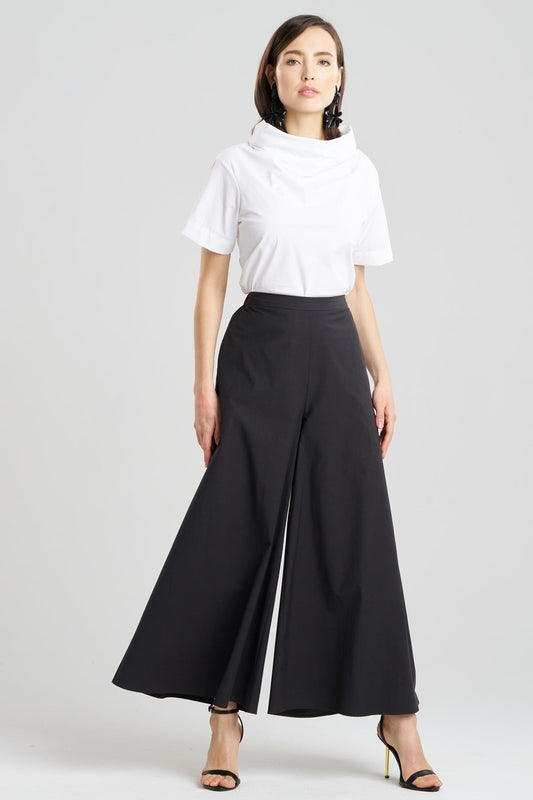 Tech Cotton Taffeta Palazzo Pants Black Natori