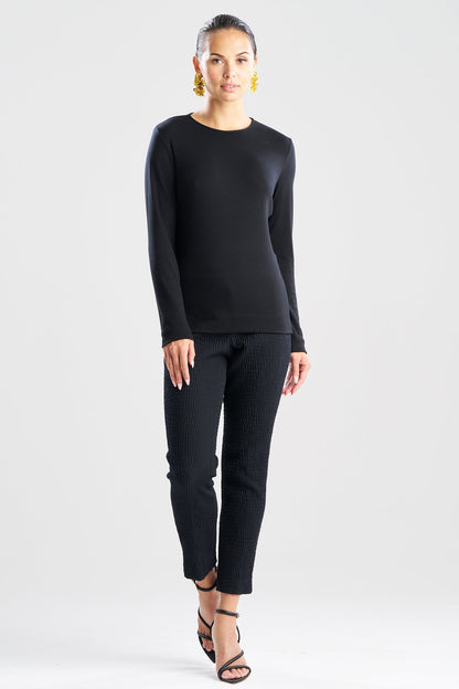 Layering Jersey Long Sleeve Crew Neck Black Natori