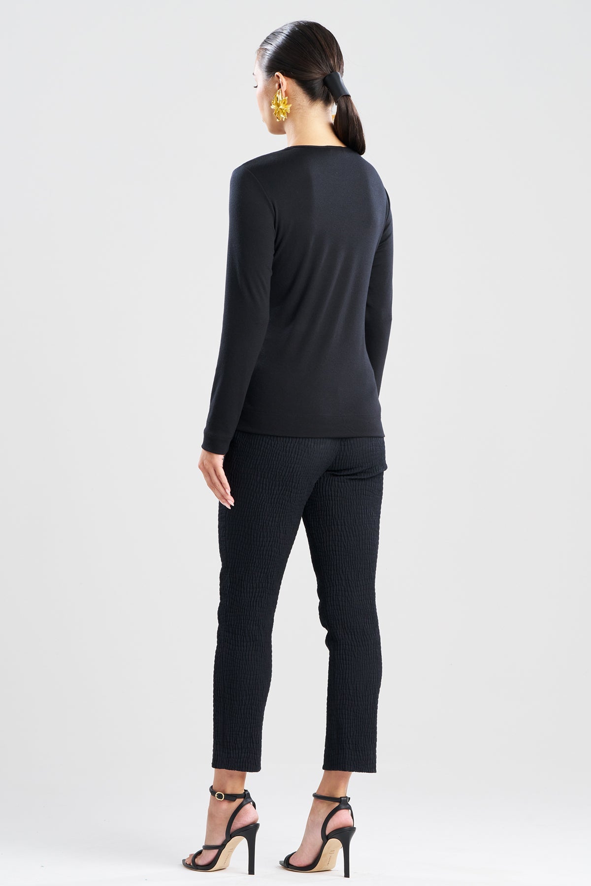 Layering Jersey Long Sleeve Crew Neck Black Natori