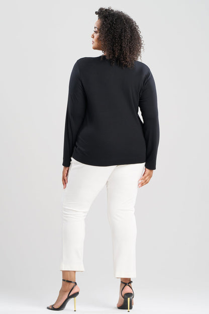 Layering Jersey Long Sleeve Crew Neck Black Natori