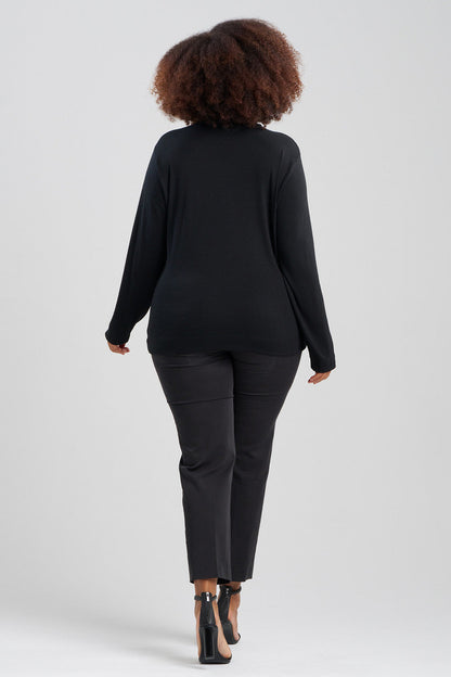 Buy Layering Jersey Turtleneck Top in Black Online Black Natori