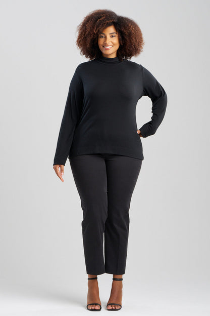 Buy Layering Jersey Turtleneck Top in Black Online Black Natori