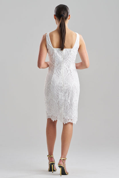 Leaflet Lace Tank Sheath Dress White Natori