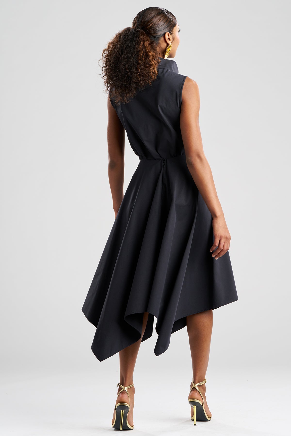 Tech Cotton Taffeta Handkerchief Hem Skirt Black Natori
