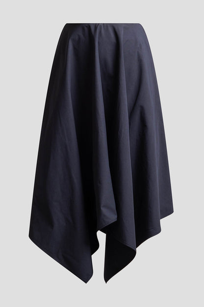 Tech Cotton Taffeta Handkerchief Hem Skirt Black Natori