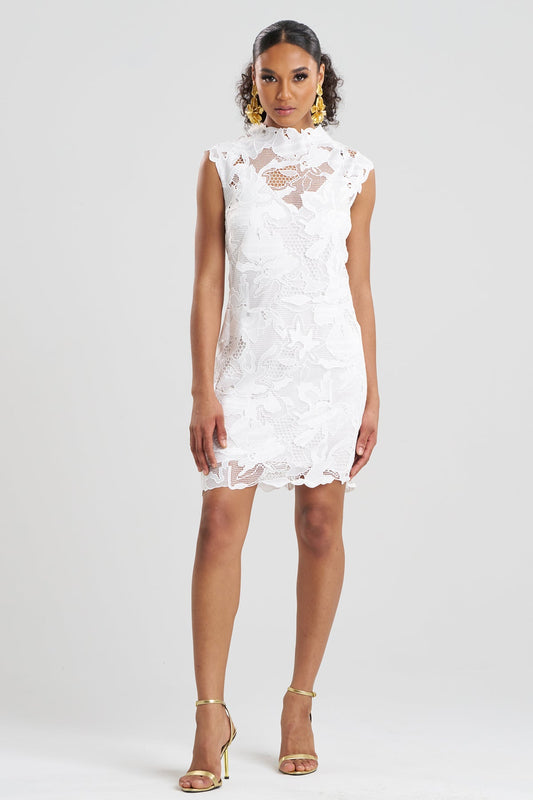 Nishi Lace Sheath Dress White Natori