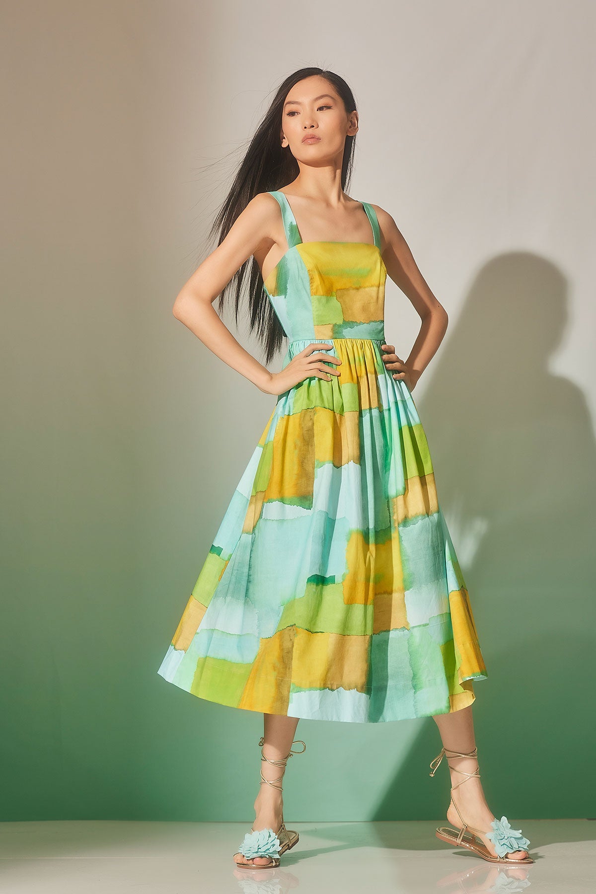 Chiyo Cotton Sundress Mizu Blue Natori